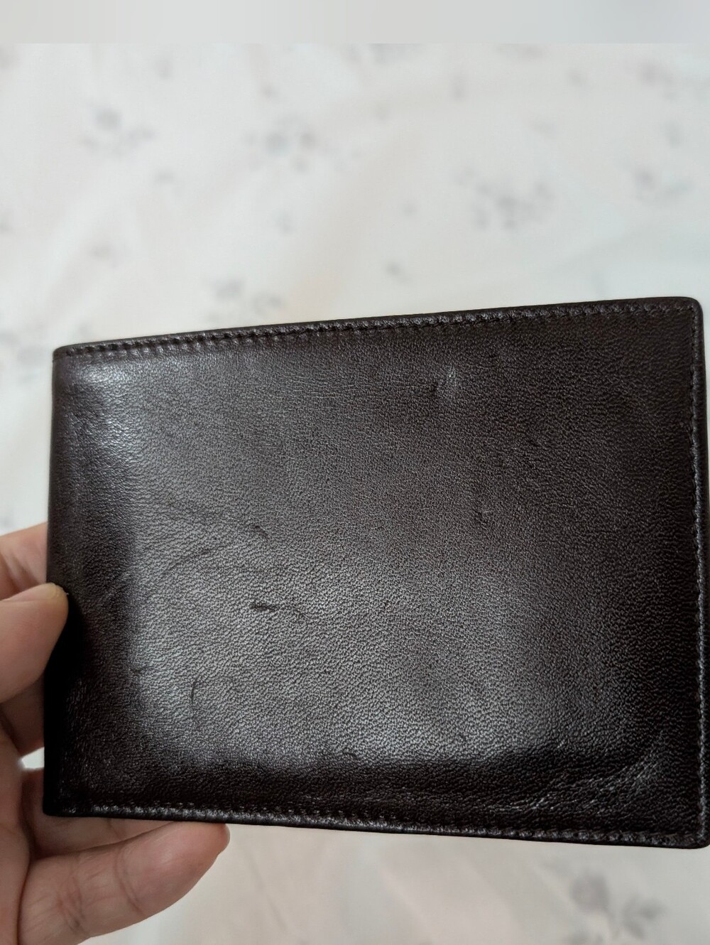 Mens Brown Leather Slim Wallet Hand Made in Italy for Bloomingdale’s Vintage